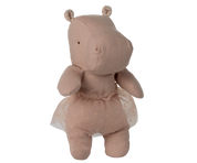 Maileg / Safari friends w/ Skirt , Small hippo - Soft Rose