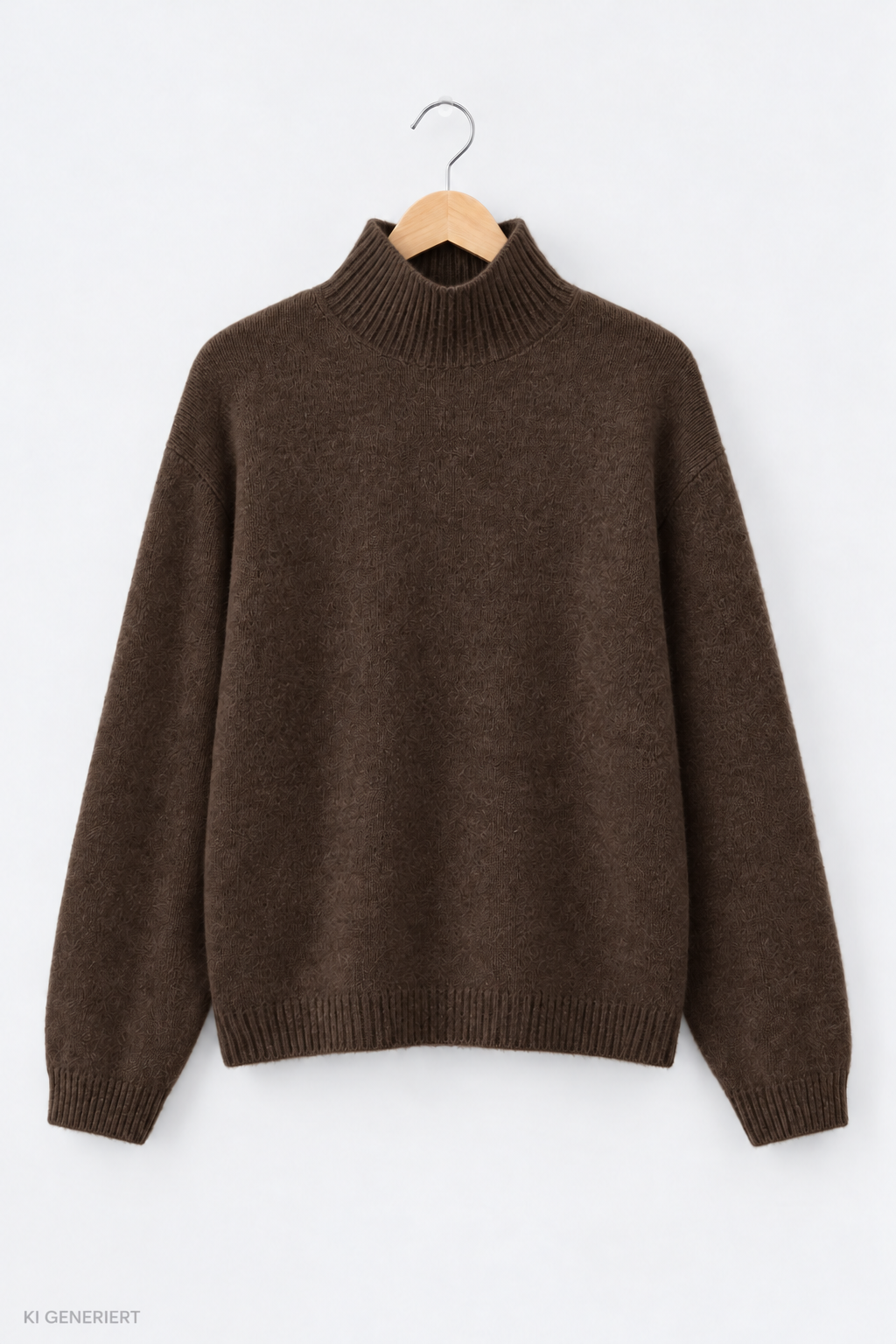 Gina Tricot / Knitted turtleneck sweater / Chocolate brown (7085)