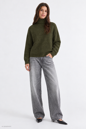 Gina Tricot / Knitted turtleneck sweater / Dark green (6049)