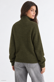 Gina Tricot / Knitted turtleneck sweater / Dark green (6049)