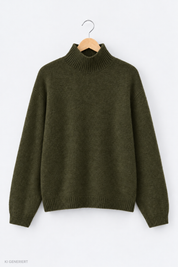 Gina Tricot / Knitted turtleneck sweater / Dark green (6049)