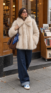Gina Tricot / Faux fur shaped jacket / Creme (1263)