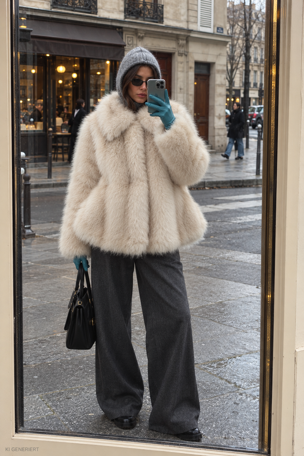 Gina Tricot / Faux fur shaped jacket / Creme (1263)