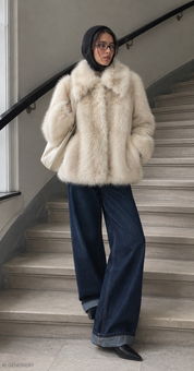 Gina Tricot / Faux fur shaped jacket / Creme (1263)