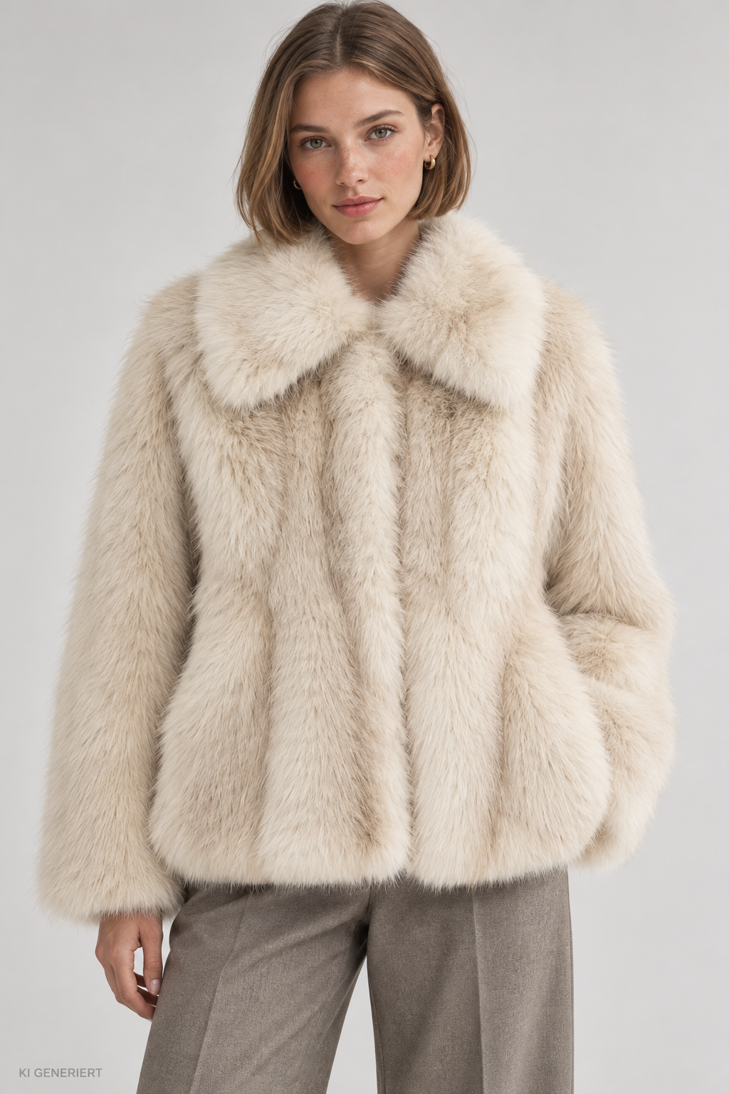 Gina Tricot / Faux fur shaped jacket / Creme (1263)
