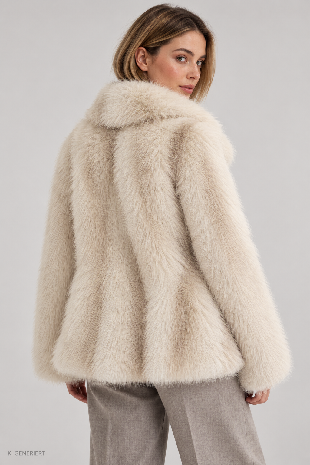 Gina Tricot / Faux fur shaped jacket / Creme (1263)