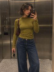 Gina Tricot / Funnel neck top / Fir green