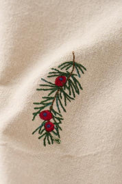 Ib Laursen / Stoffserviette Tradition Zweig m/roten Beeren leinenfarbig