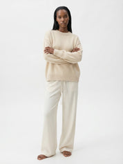 Gina Tricot / Drawstring satin trousers / Creme (1263)