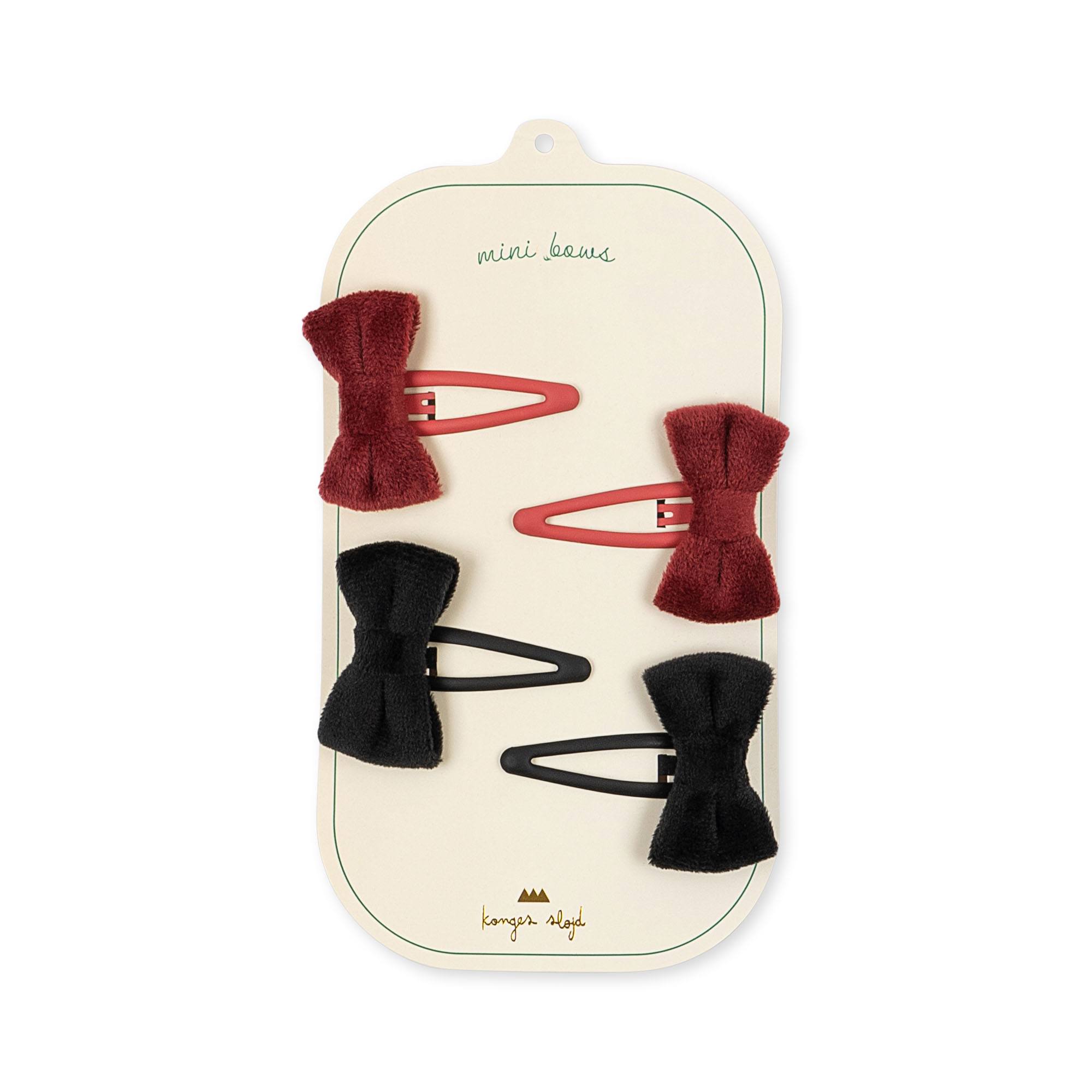 KS3937-4-PACK-VELVET-BOWIE-HAIR-CLIPS-RED-BLACK-Extra-3