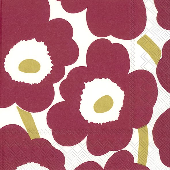 Marimekko / UNIKKO dark red gold 'Lunch'