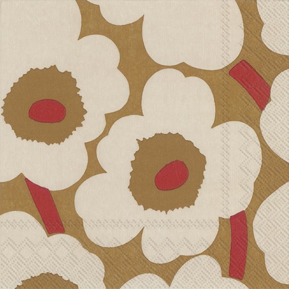 Marimekko / UNIKKO dark cream red / Lunch