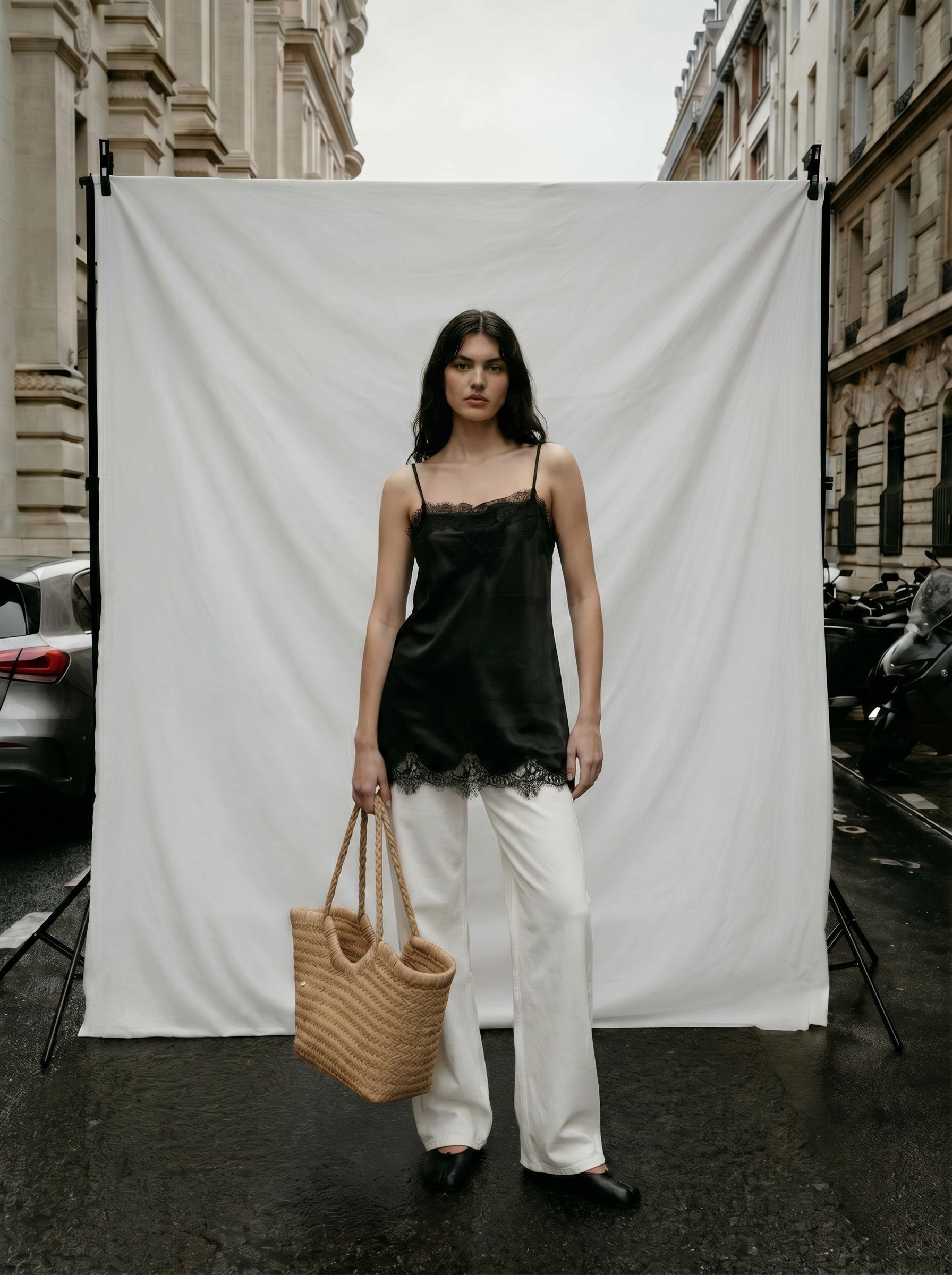 Gina Tricot / Lace detail singlet / Black (9000)