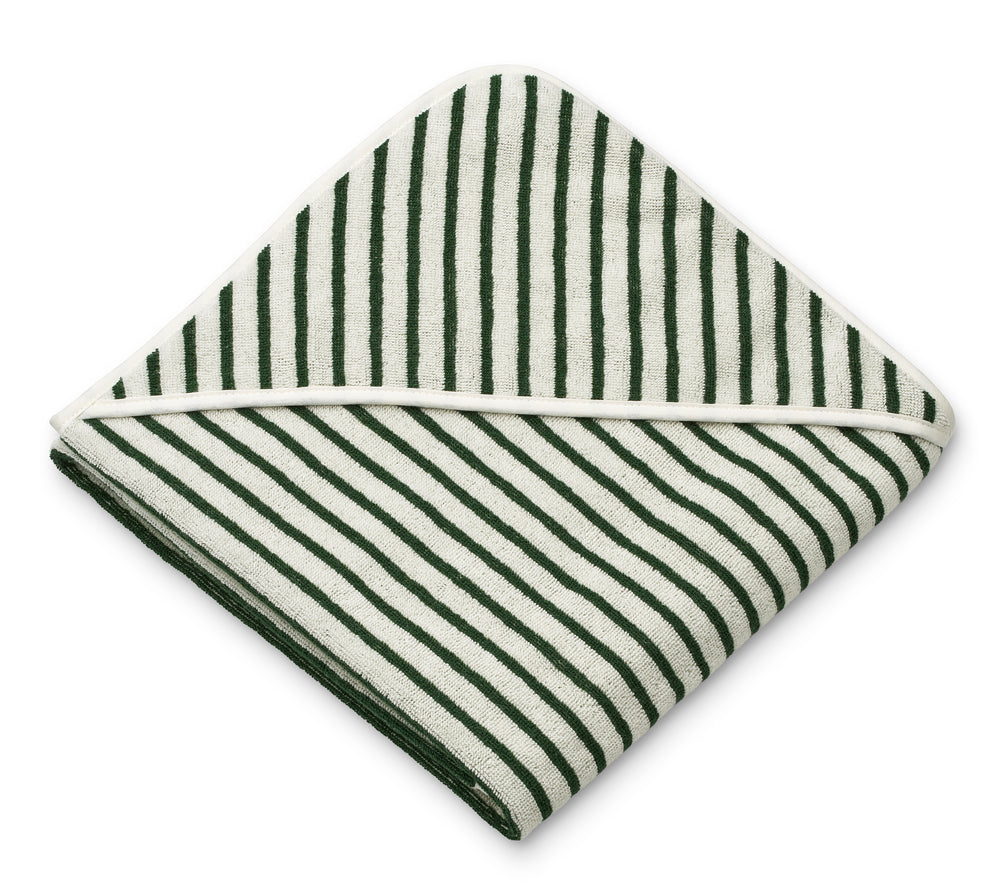 Louie-hooded-towel-yarn-dyed_LW15194_1484_Y_D-stripes-Garden-green_Creme-de-la-creme_1-23_1