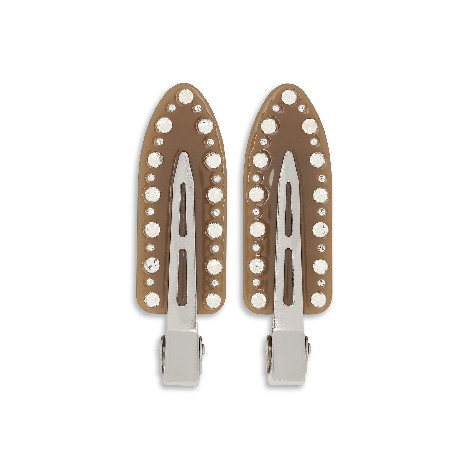 Sui Ava / No Crease Crystal Clips // 2 pcs / Brown