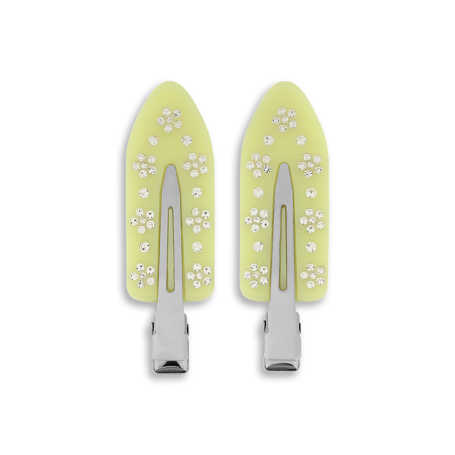 Sui Ava / No Crease Flower Crystal Clips // 2 pcs / Pastel Yellow