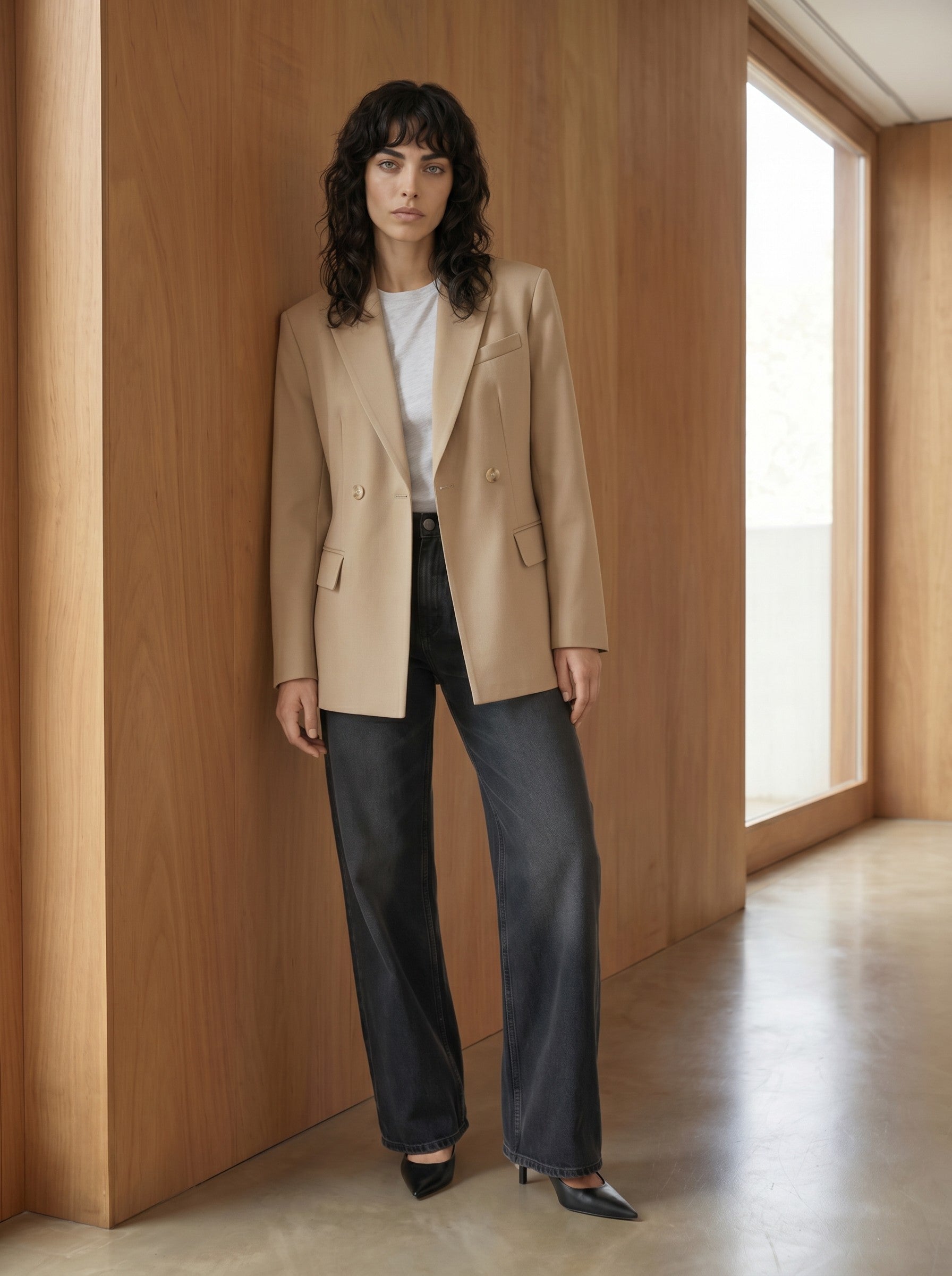 Gina Tricot / Shaped blazer / Sand beige (7530)