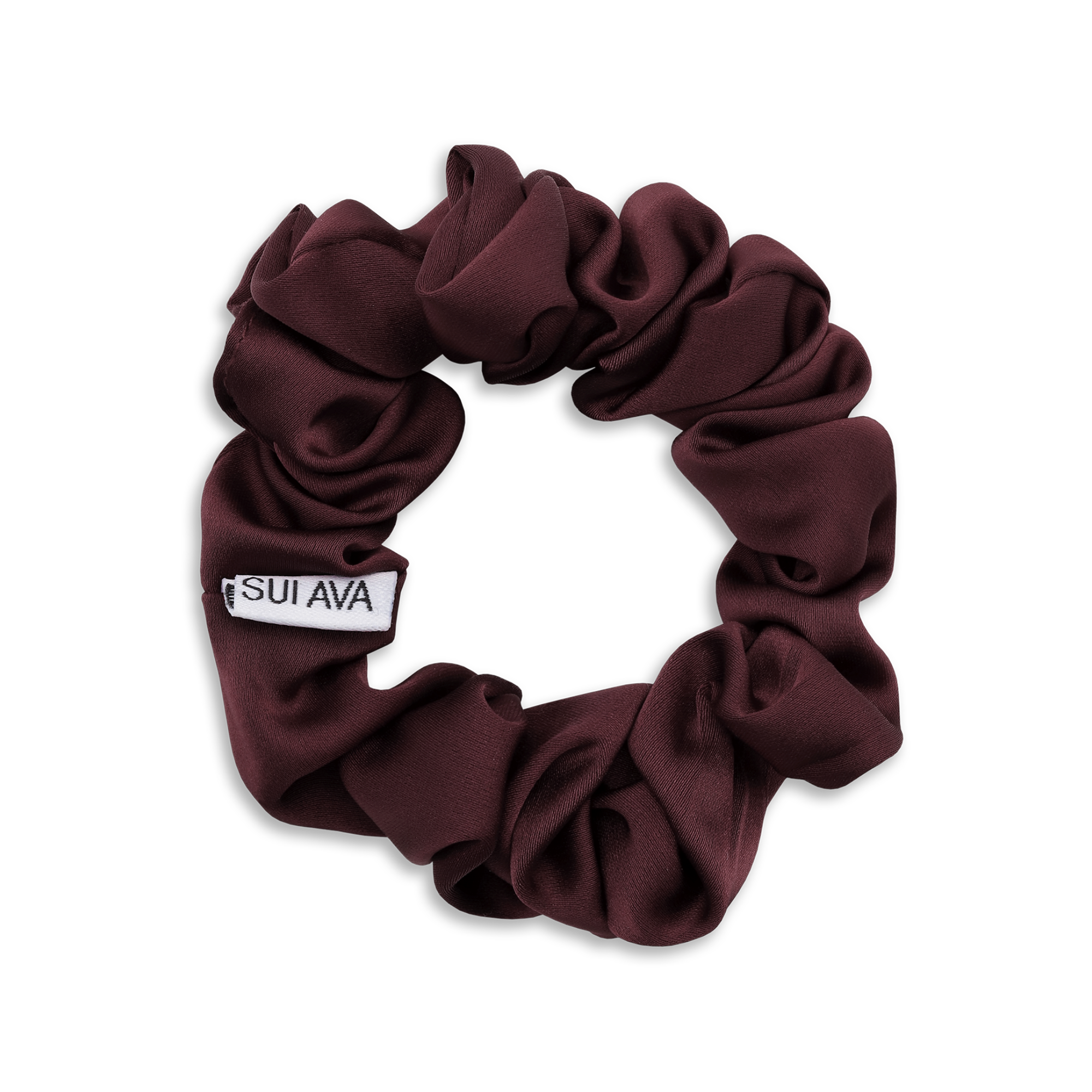 Sui Ava / Ruched Ribbon Scrunchie / Burgundy