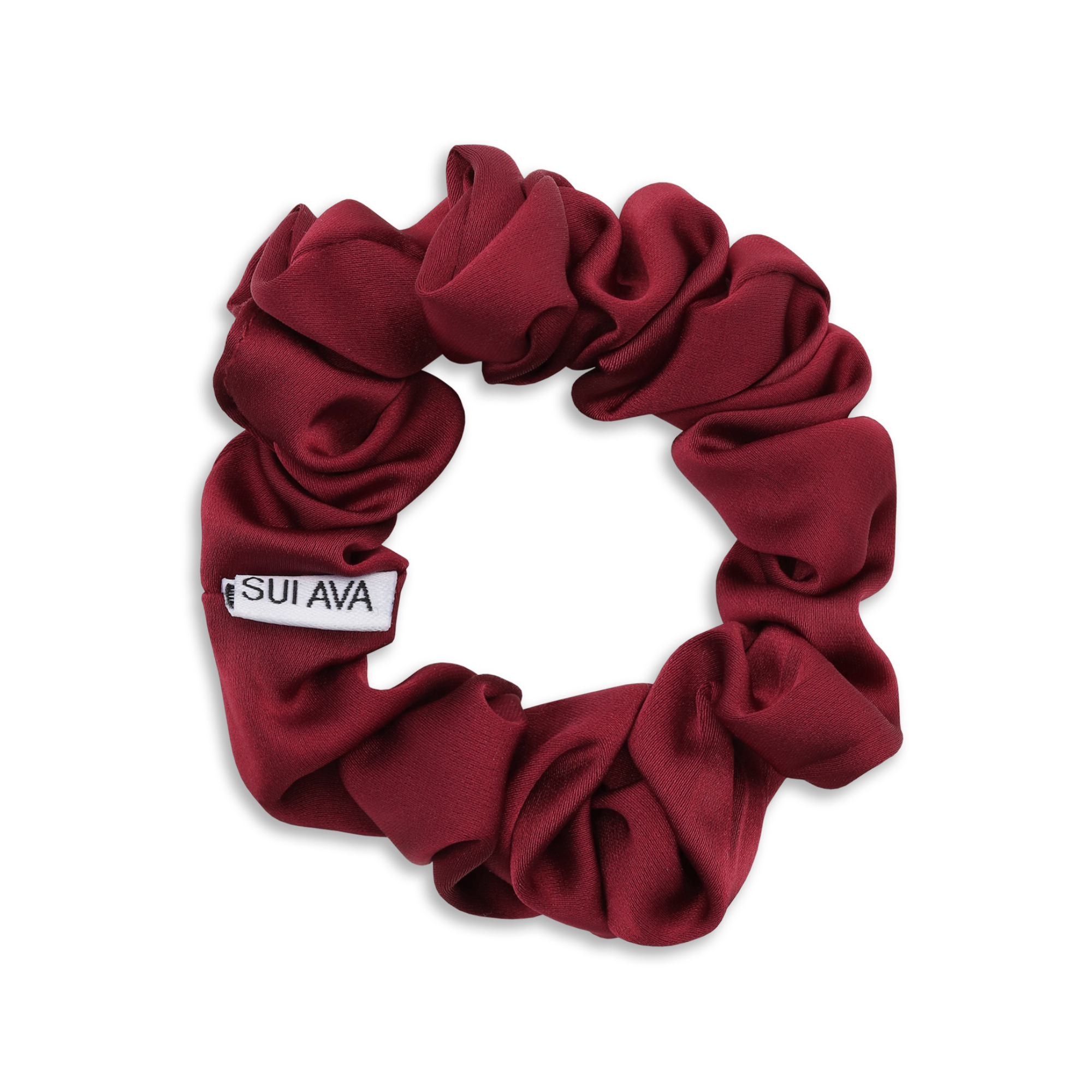 Sui Ava / Ruched Ribbon Scrunchie / French Wine