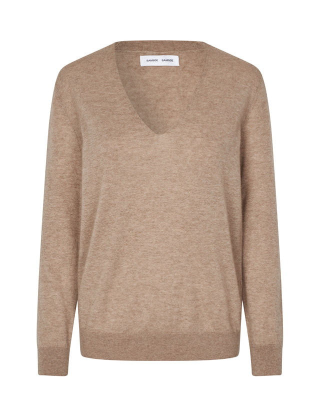 Salorea_V-neck_Sweater_15336_-_Khaki_Mel-_-_1