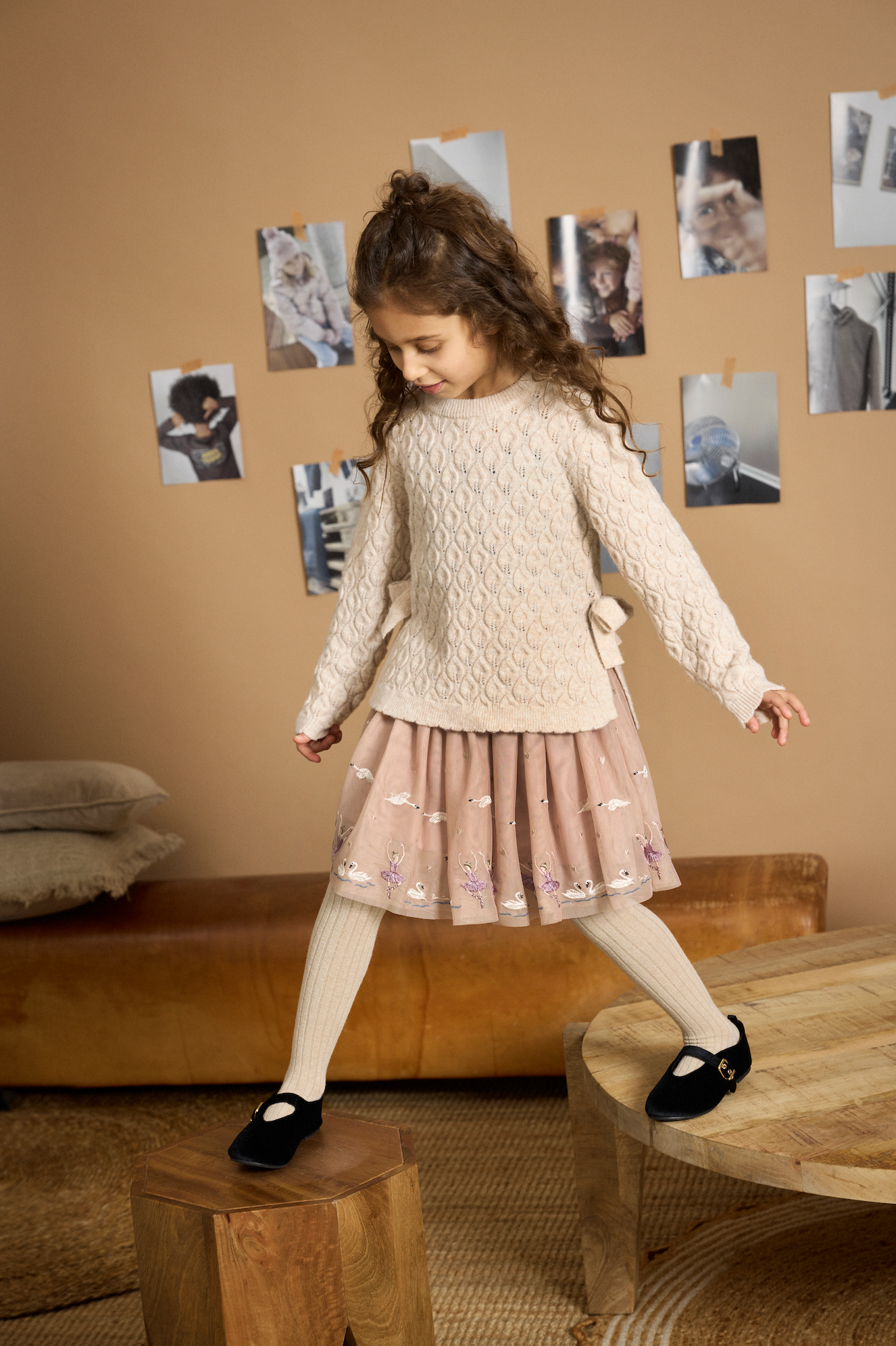 Minymo / Skirt Mesh w. Emb. / Shadow Gray