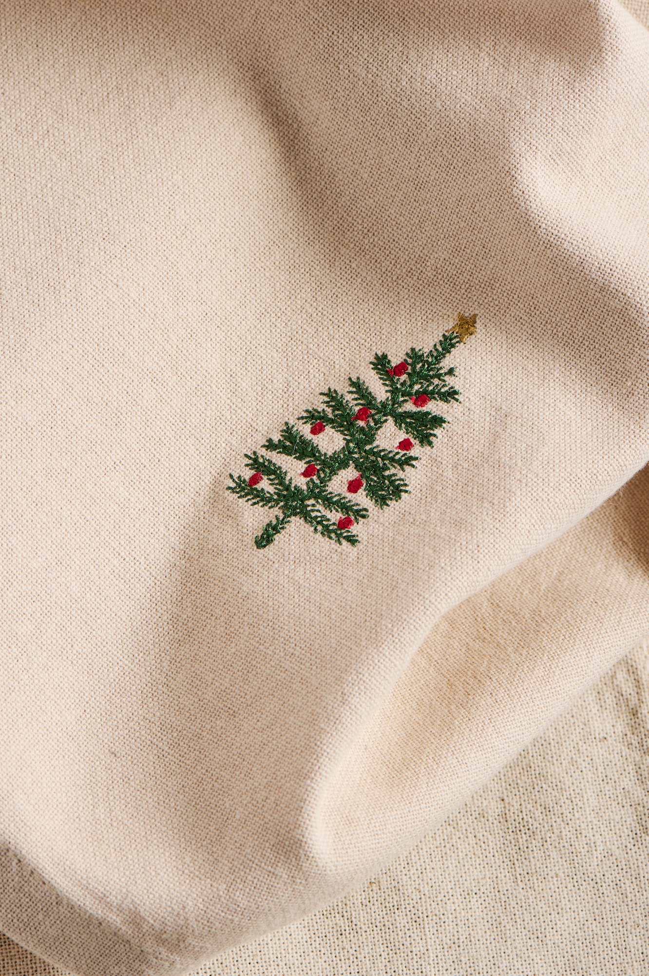 Ib Laursen / Stoffserviette Tradition m/Tannenbaum leinenfarbig