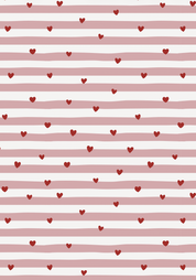 Ib Laursen / Papierrolle rote Herzen, rosa Streifen 5 m/Rolle