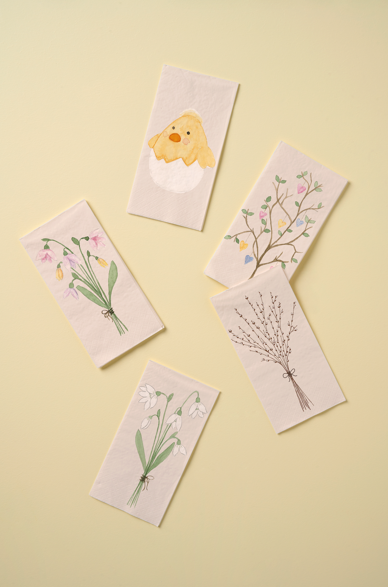 Ib Laursen / Serviette 10x20 cm Osterküken in Eierschale 16 Stck/Pck