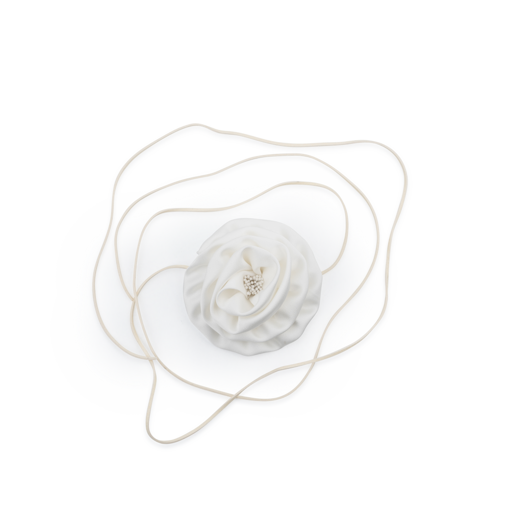 Smooth-Flower-Belt-White
