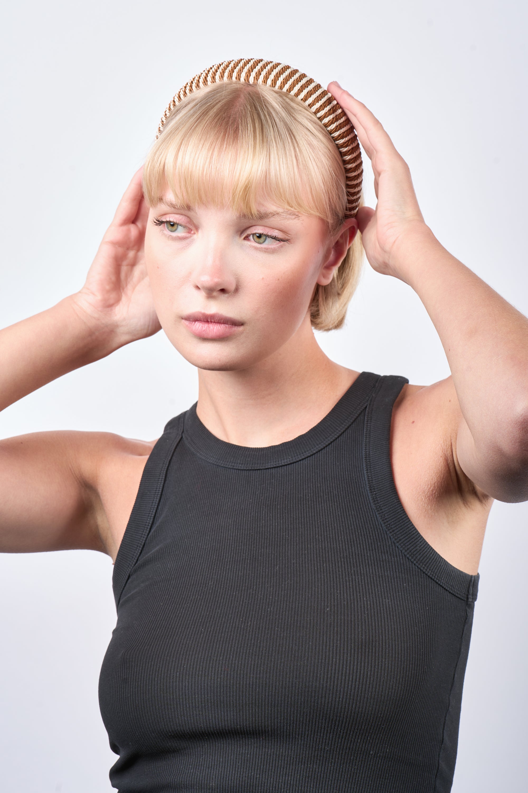 SUI AVA / Striped Headband / Brown