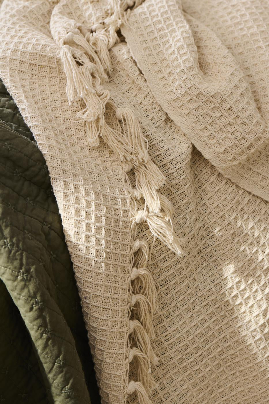 Ib Laursen / Plaid creme Waffelmuster / B: 130 L: 160