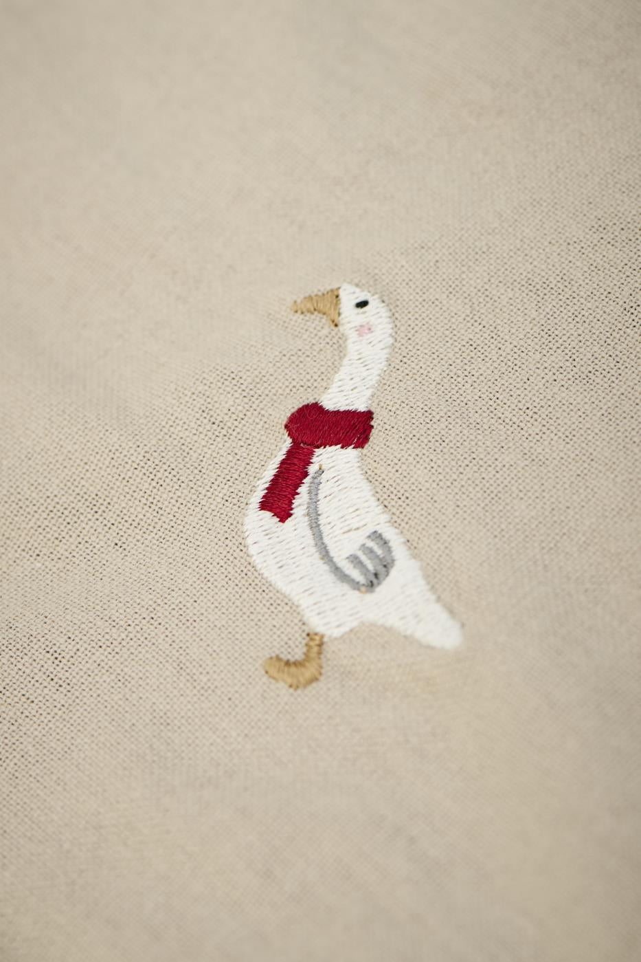 Ib Laursen / Stoffserviette Tradition m/Gans leinenfarbig
