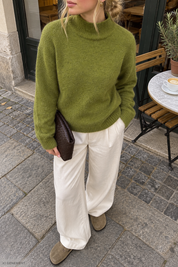 Gina Tricot / Knitted turtleneck sweater / Spinach green