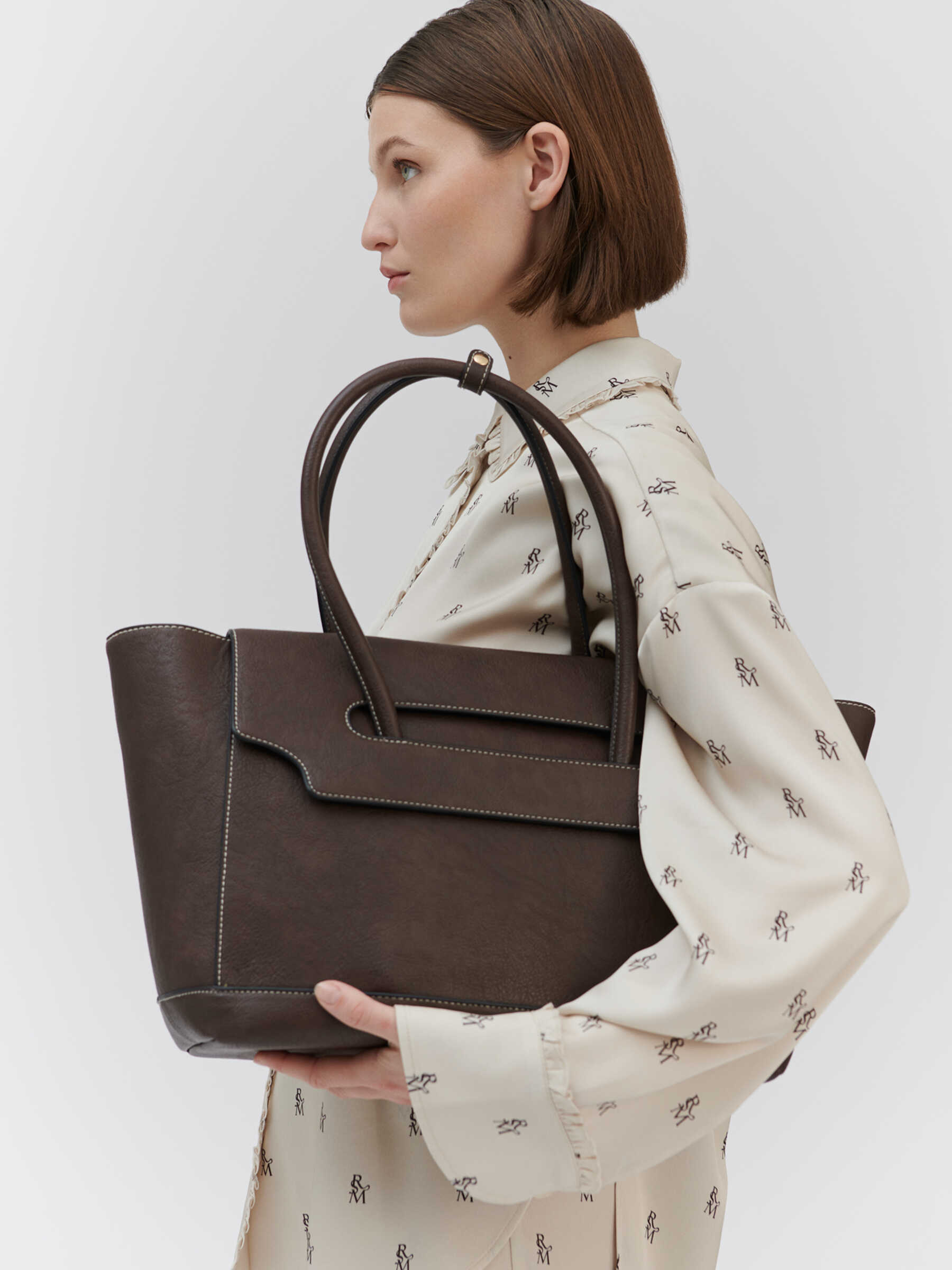Rosemunde / RBAndora Working Bag / dark brown gold