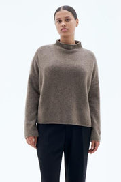 Filippa K / Mika Yak Funnelneck Sweater / Dark Taupe Melange