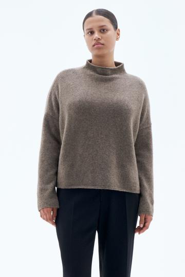 Filippa K / Mika Yak Funnelneck Sweater / Dark Taupe Melange
