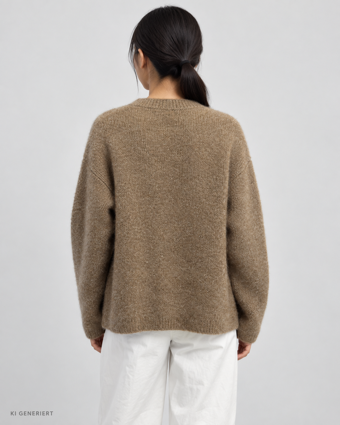 Gina Tricot / Knitted funnel neck cardigan / Brown melange (7924)
