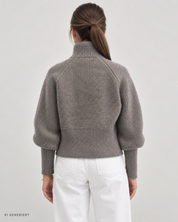 Gina Tricot / Knitted zip cardigan / Feather gray
