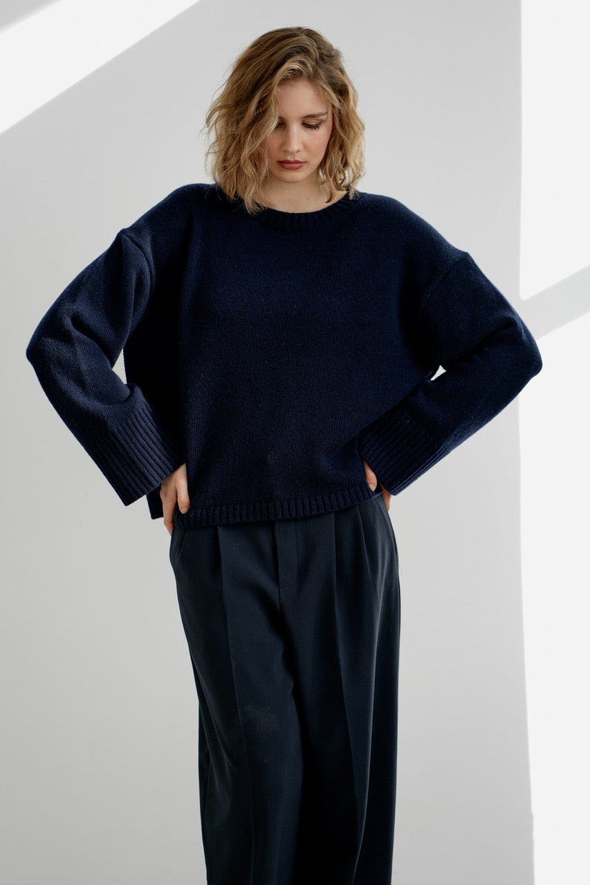 Greymarl / Alma Knit / Navy