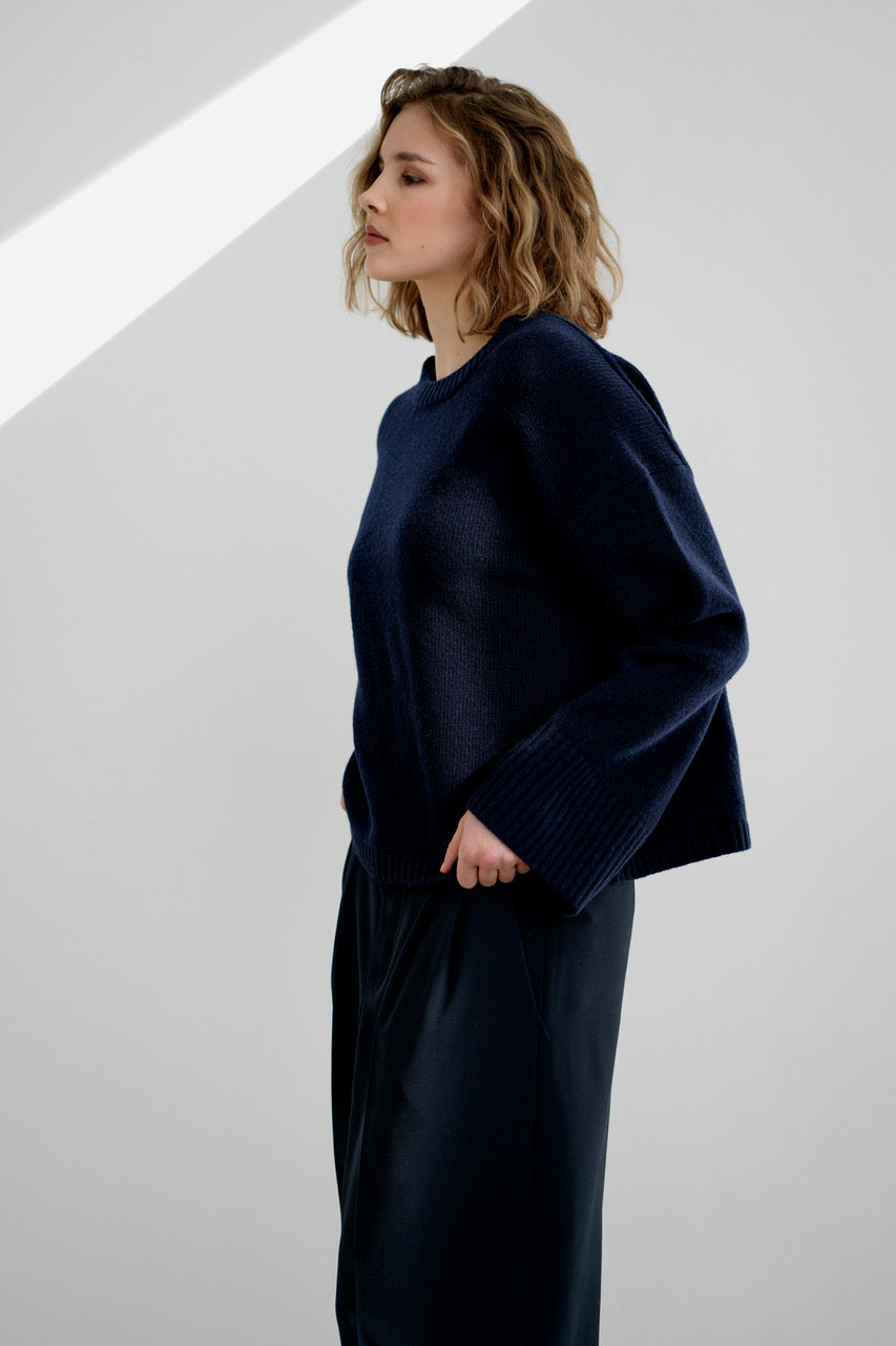 Greymarl / Alma Knit / Navy