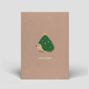 Naturbedacht - Postkarte - Weihnachten - Igel - Nr. 332