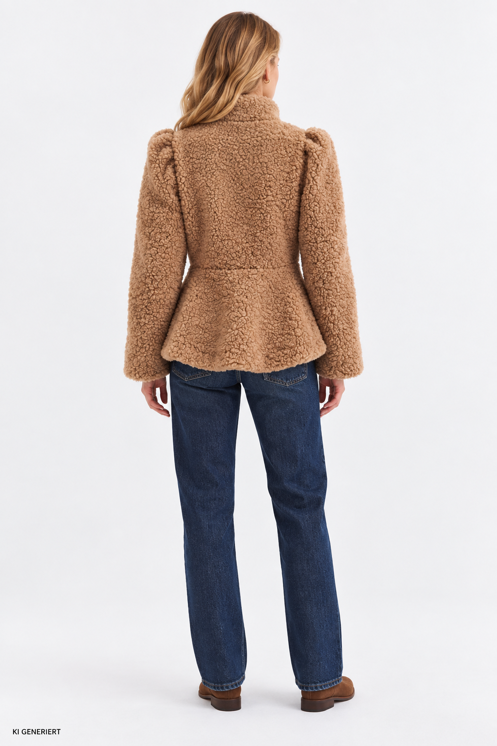 Gina Tricot / Peplum pile jacket / Caramel