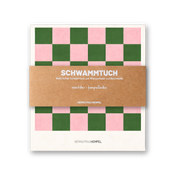 HERR&FRAUHEMPEL - Schwammtuch Karo rosa-grün