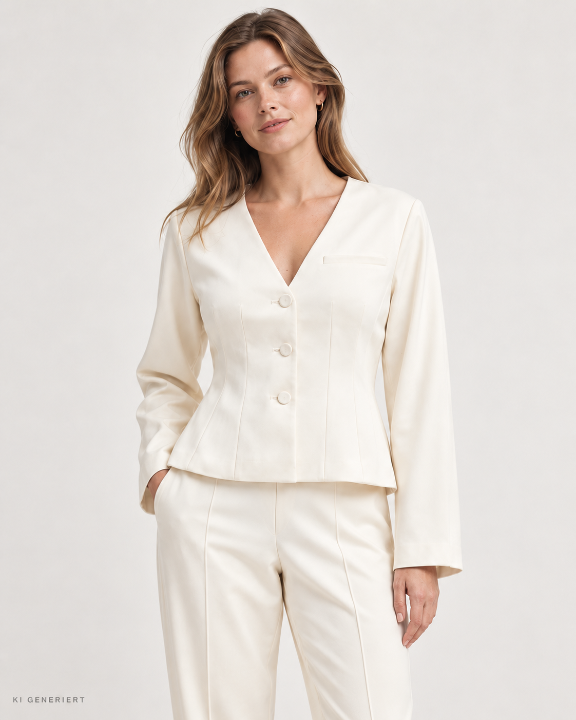 Gina Tricot / Glow shaped satin blazer / Creme (1263)