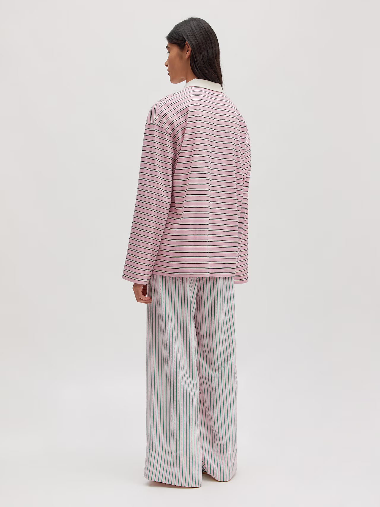 Edited / Cindy Longsleeve / Stripes: Cameo Pink, Black, Egret