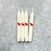 Dip Dye Kerzen | Dala Pferd rot-weiß