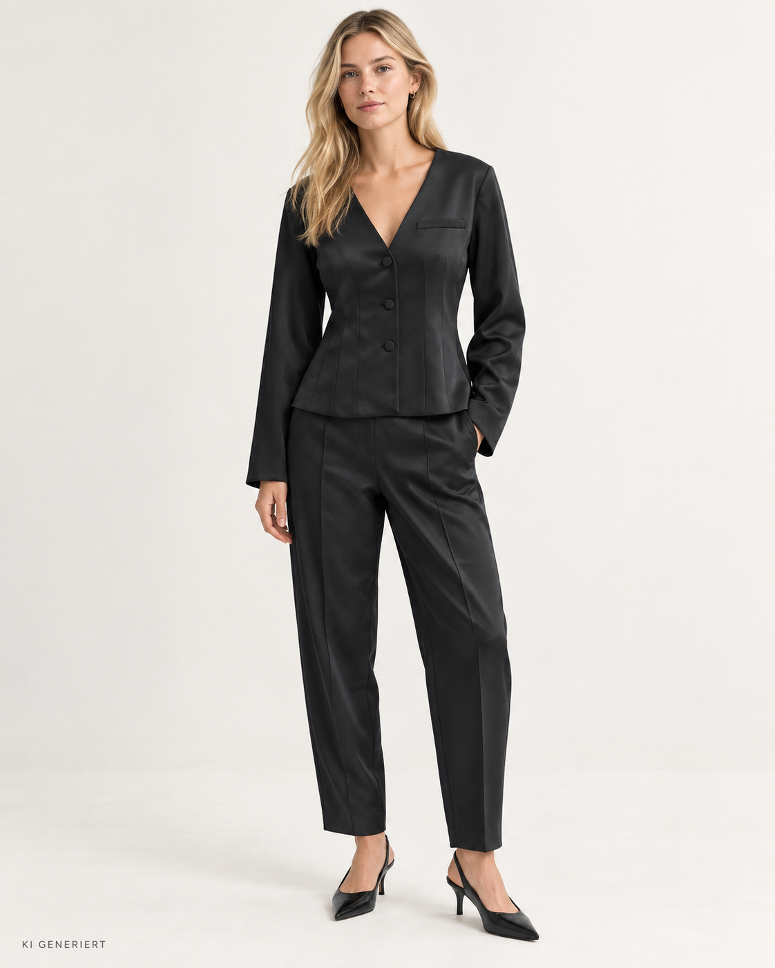 Gina Tricot / Glow barrel satin trousers / Black (9000)