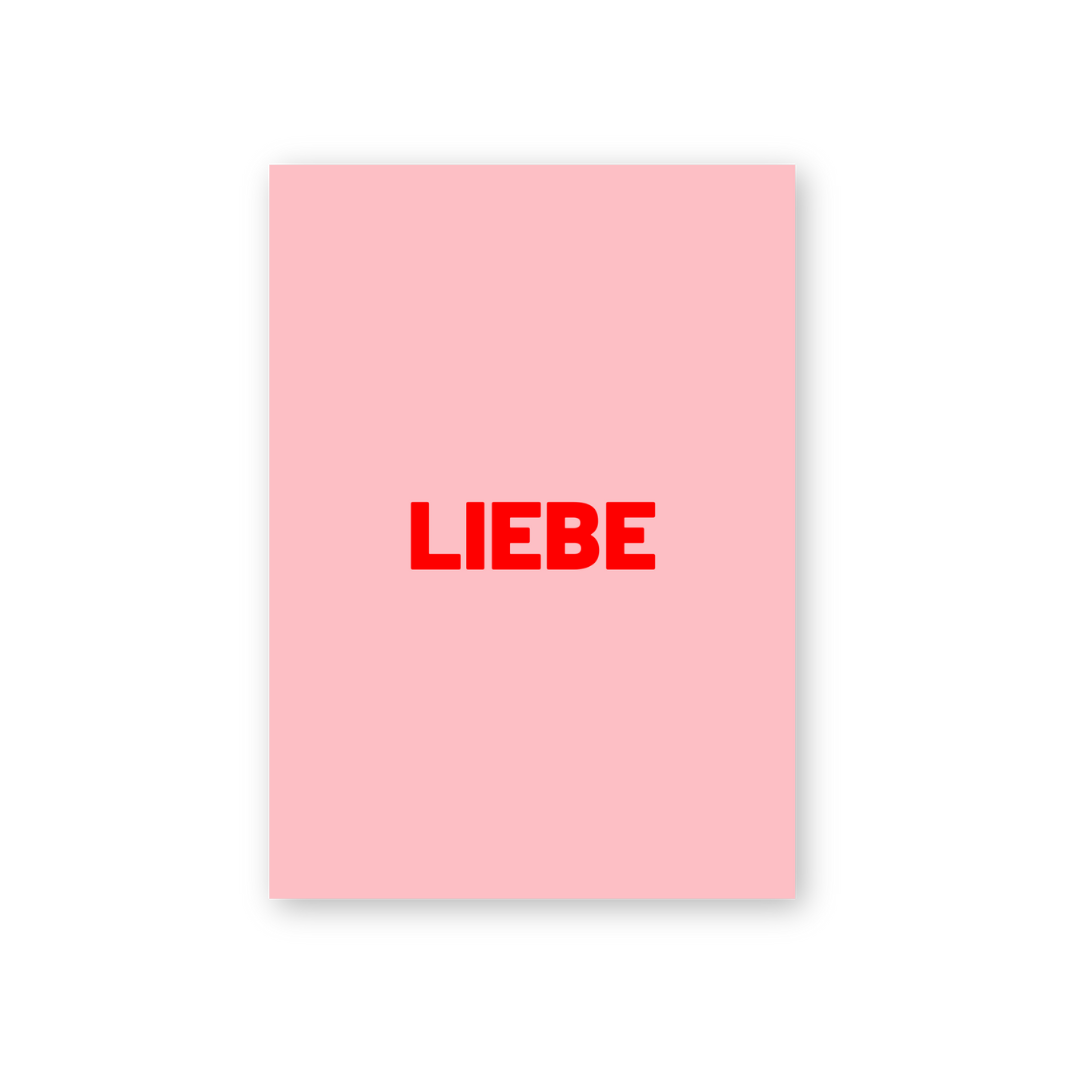 HERR&FRAUHEMPEL - Postkarte - LIEBE rosa - rot