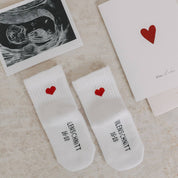 Eulenschnitt - Babysocken Herz rot 16-18