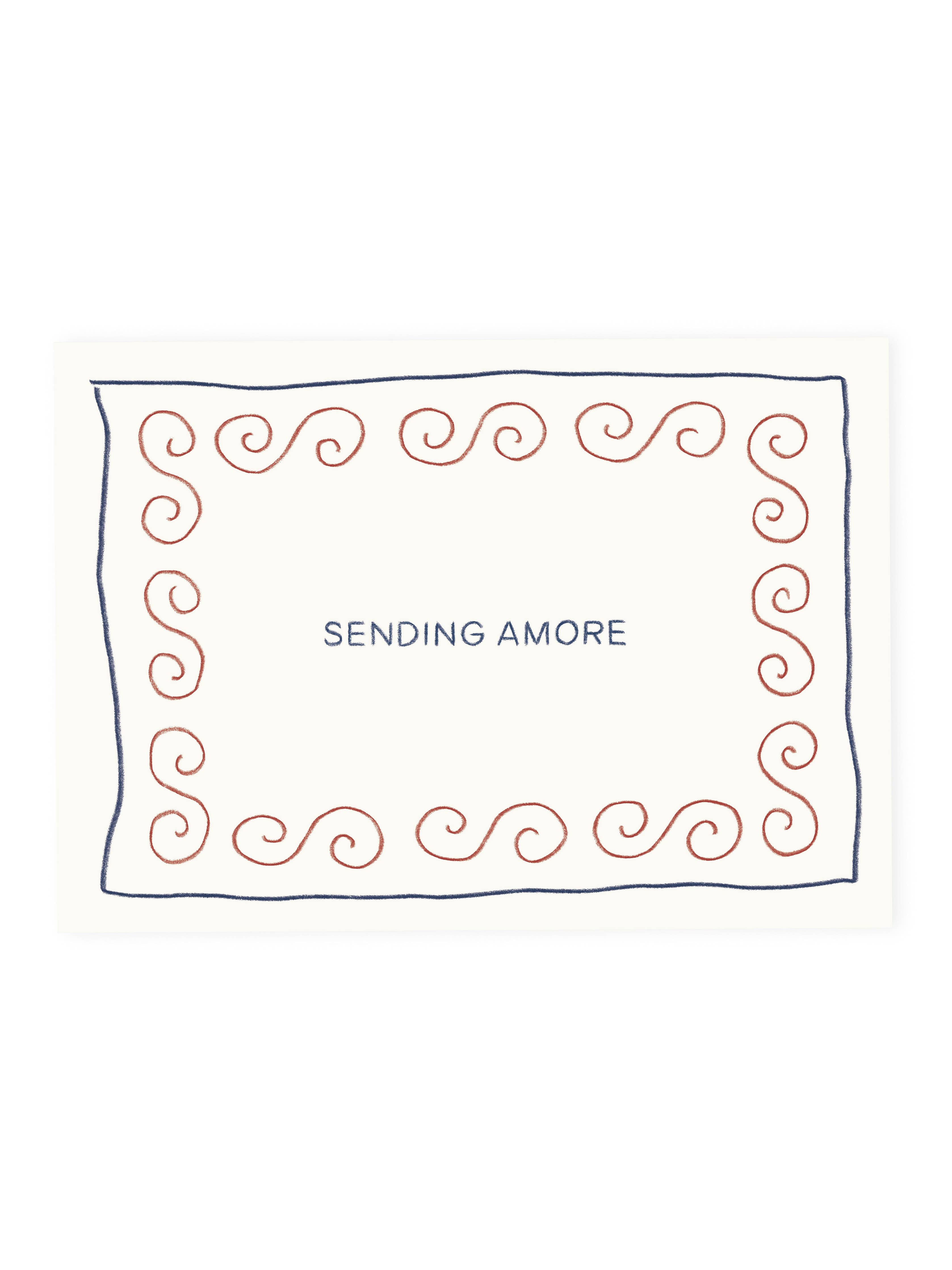 Postkarte 'Sending Amore' (Risographie) | Valentinstag
